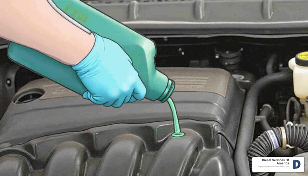 Diesel engine coolant flush