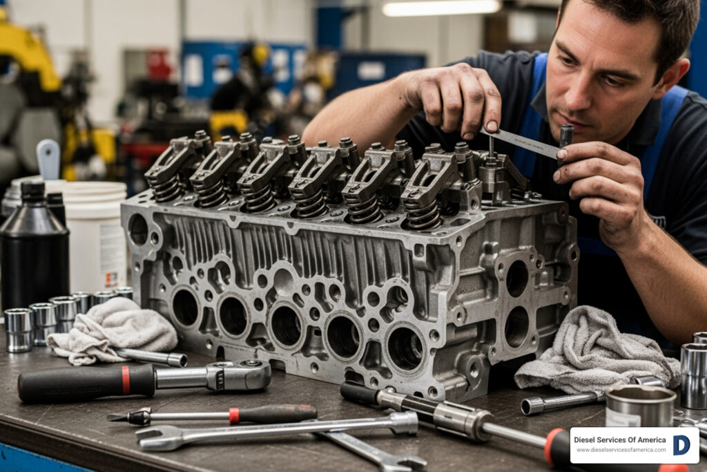 Diesel engine cylinder head repair